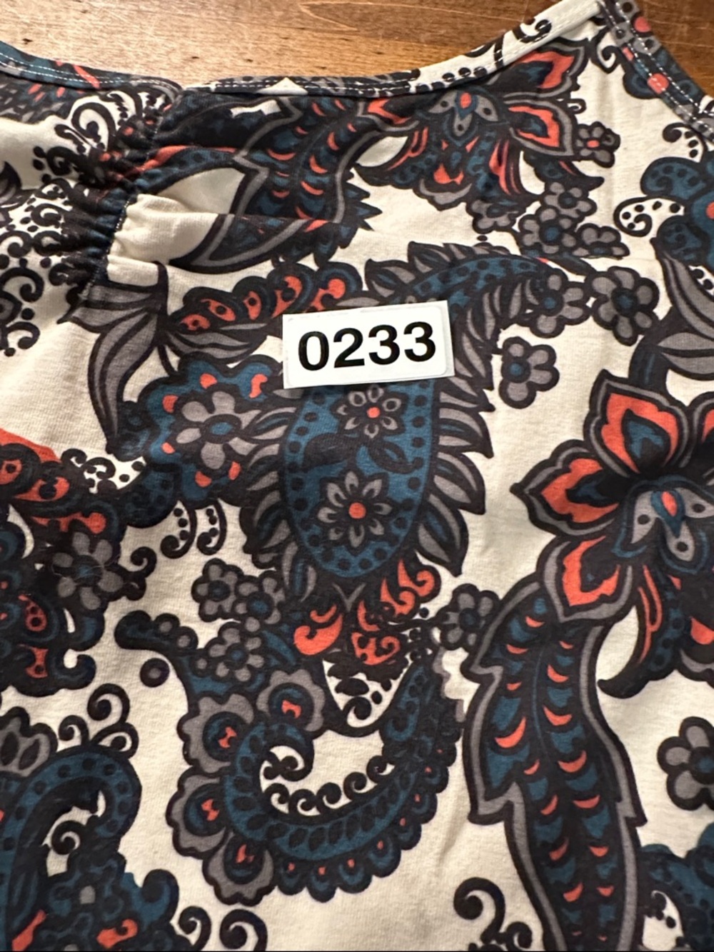 prAna Paisley Print Strappy Back Yoga Tank Top NWOT Blue Coral and Creamy White - Picture 13 of 13